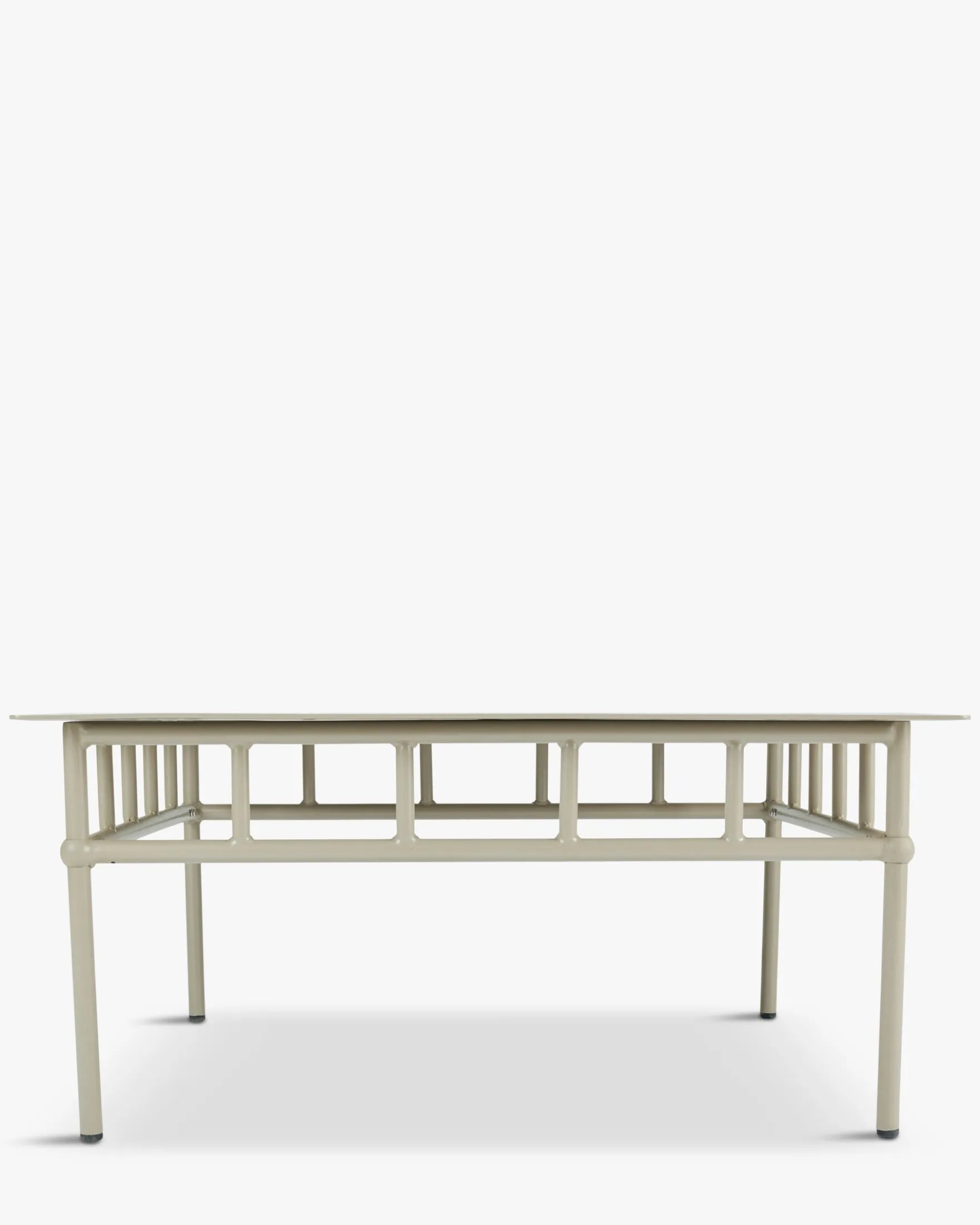 Table basse de jardin, Métal taupe waterproof, 100x100 Amalfi