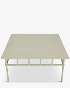 Table basse de jardin, Métal taupe waterproof, 100x100 Amalfi
