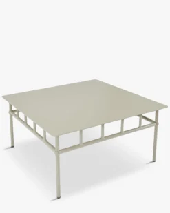 Table basse de jardin, Métal taupe waterproof, 100x100 Amalfi