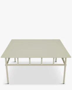 Table basse de jardin, Métal taupe waterproof, 100x100 Amalfi