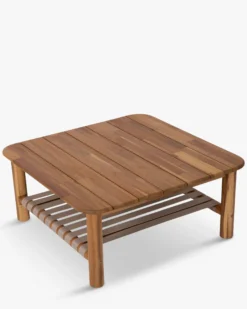 Table basse extérieur, Bois d'acacia waterproof, 90x90 Bexley