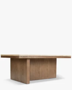 Table basse, L100, Travertin waterproof & bois de frêne teinte noyer Highland L