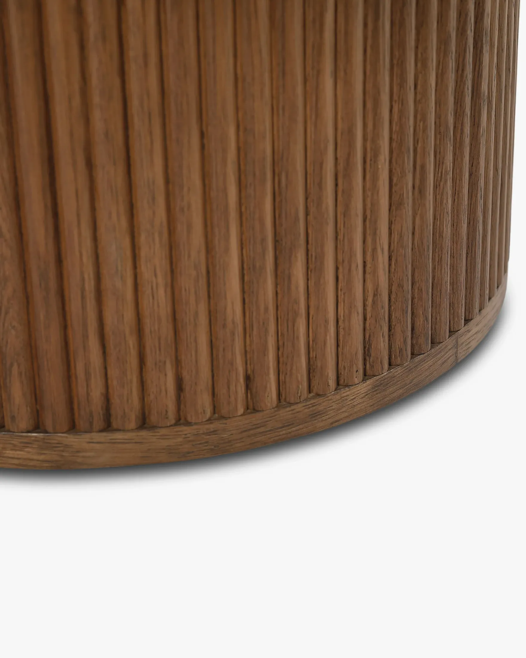 Table basse, Marbre Dark Emperador & Bois teinté noyer, Ø80 Oviedo