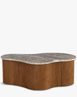 Table basse, Marbre rouge, L100 Isleta