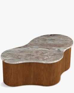Table basse, Marbre rouge, L100 Isleta