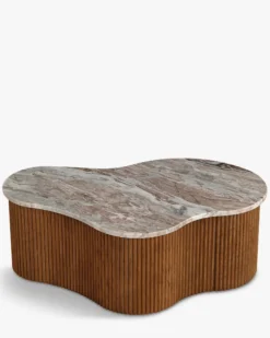Table basse, Marbre rouge, L100 Isleta