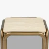 Table basse, Travertin et bronze brossé, L84 Arcia