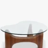 Table basse, Verre trempé & bois de frêne veiné, L99 Orwell