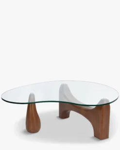 Table basse, Verre trempé & bois de frêne veiné, L99 Orwell