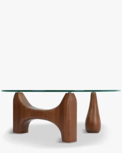 Table basse, Verre trempé & bois de frêne veiné, L99 Orwell