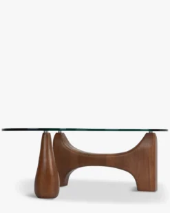 Table basse, Verre trempé & bois de frêne veiné, L99 Orwell