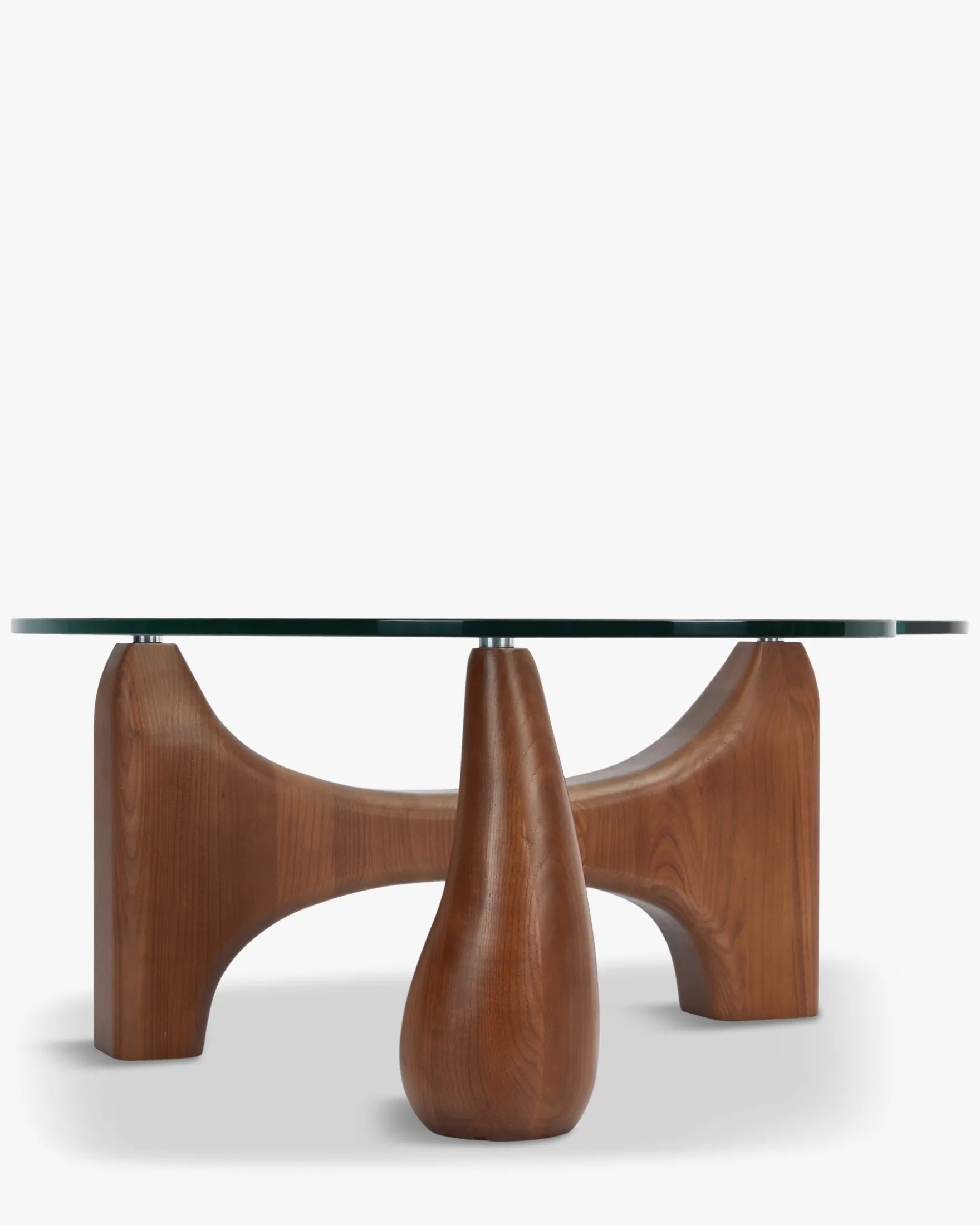 Table basse, Verre trempé & bois de frêne veiné, L99 Orwell
