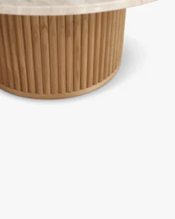 Table basse, Véritable pierre de travertin, Ø80 Oviedo