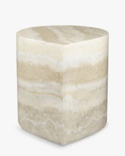 Table d'appoint, Beige effet travertin, H42 Blooms