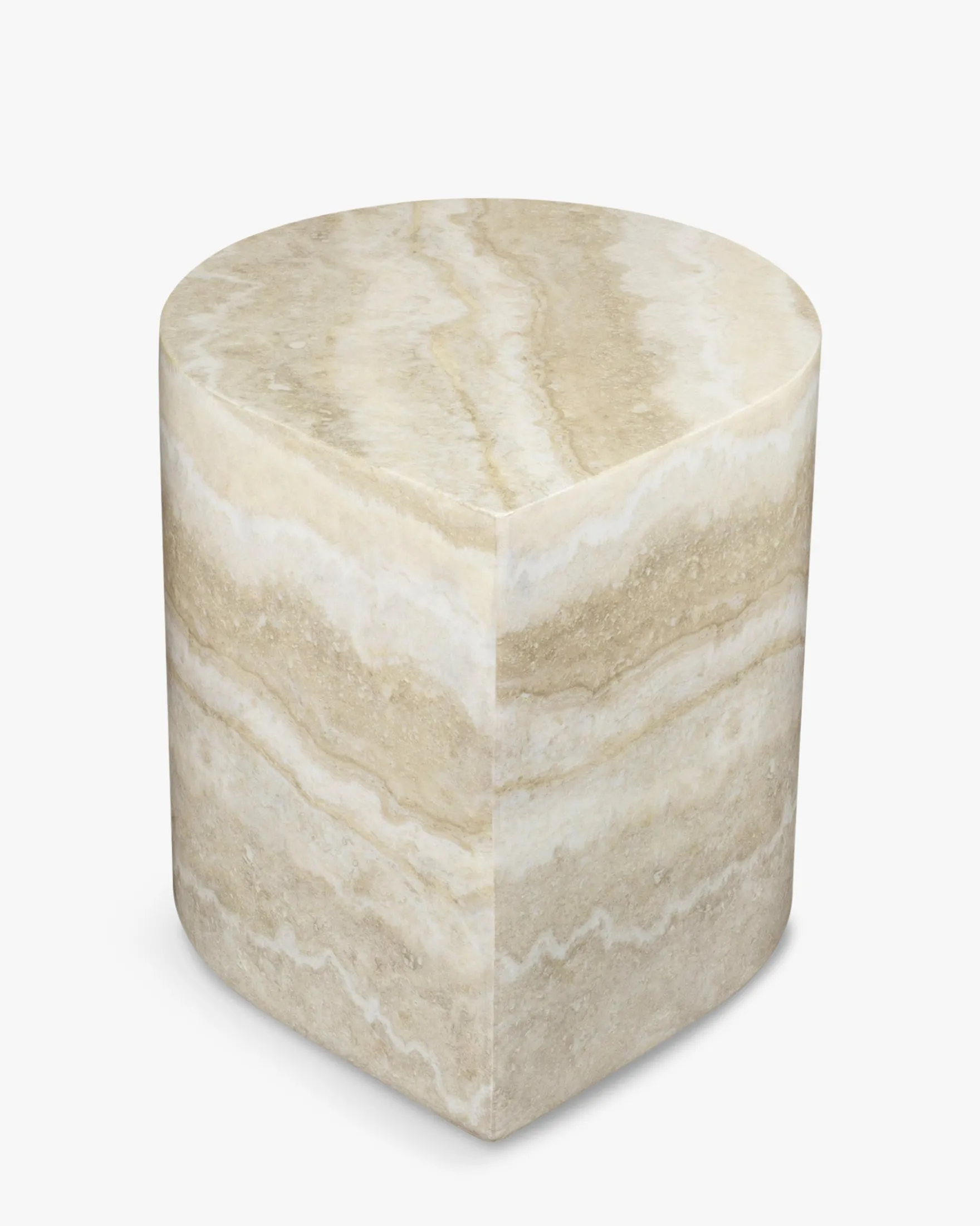 Table d'appoint, Beige effet travertin, H42 Blooms
