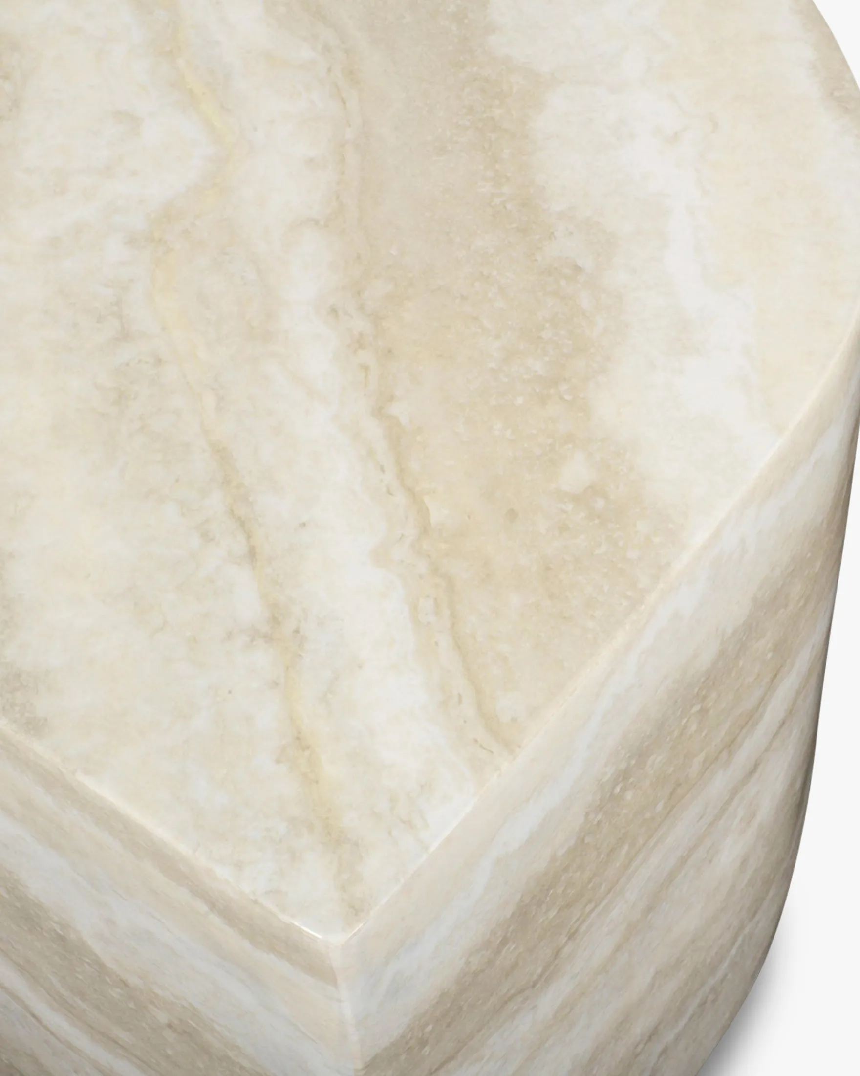Table d'appoint, Beige effet travertin, H42 Blooms