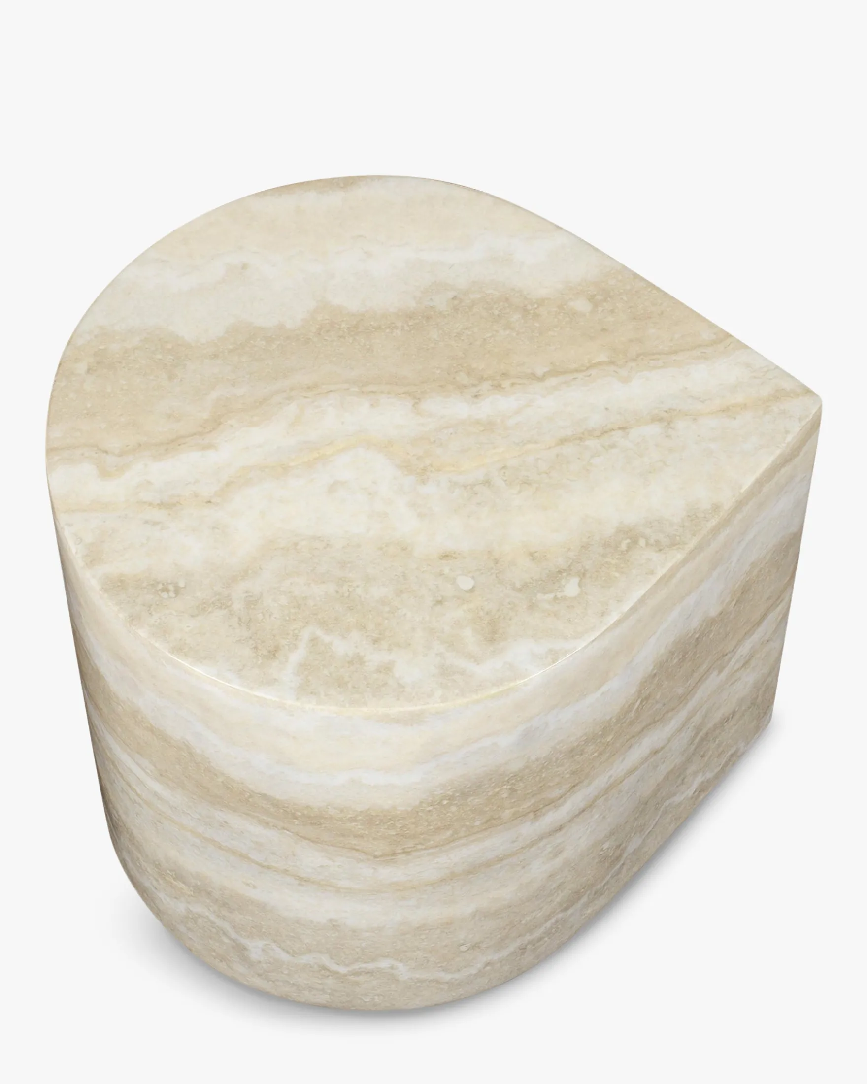 Table d'appoint, Beige effet travertin, H42 Blooms