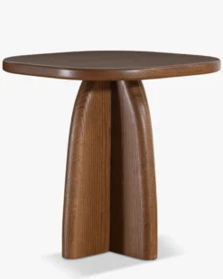 Table d'appoint, Bois de chêne massif teinte noyer, H46 Ellios