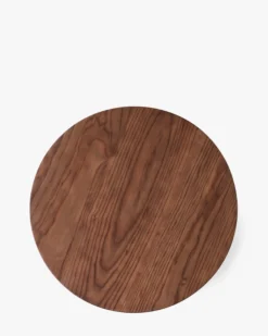 Table d'appoint, Bois de frêne teinte noyer & Acier inoxydable, Ø40 Hexa