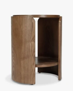 Table d'appoint, Bois de frêne teinte noyer, H50 Elipse