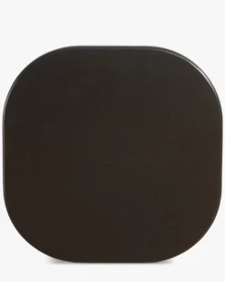 Table d'appoint, Bois d'hévéa massif teinte noire, H46 Ellios