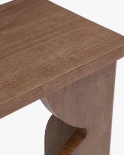 Table d'appoint, Bois massif d'hévéa teinte noyer, H49 Kayla