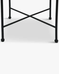 Table d'appoint de jardin, Verre transparent & métal noir Bel Air