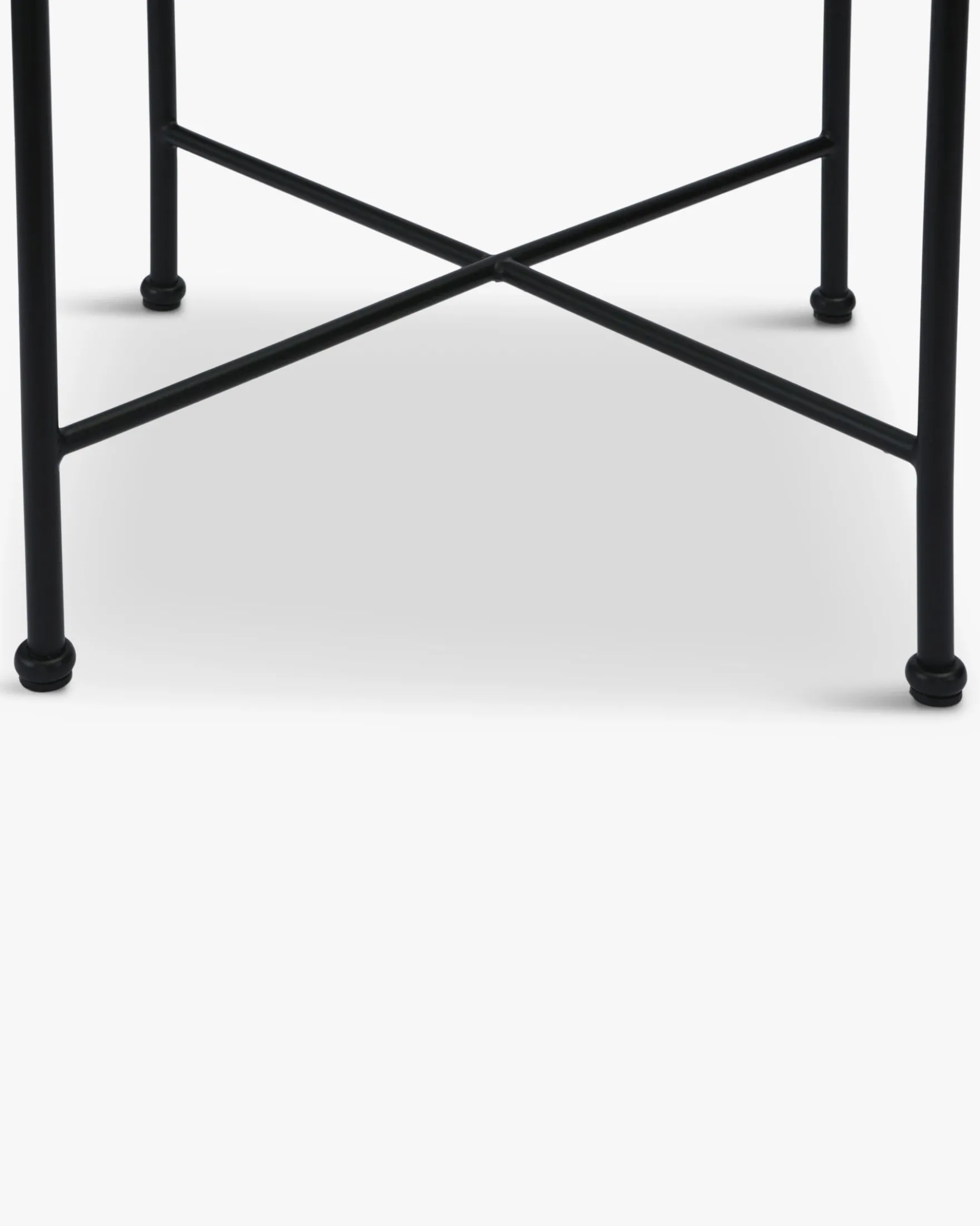Table d'appoint de jardin, Verre transparent & métal noir Bel Air