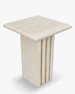 Table d'appoint, Effet travertin glossy, H51 Artemis