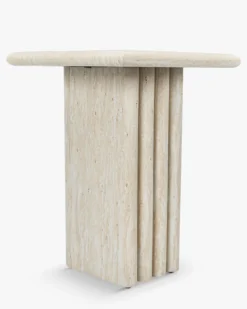 Table d'appoint, Effet travertin glossy, H51 Artemis