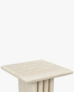 Table d'appoint, Effet travertin glossy, H51 Artemis