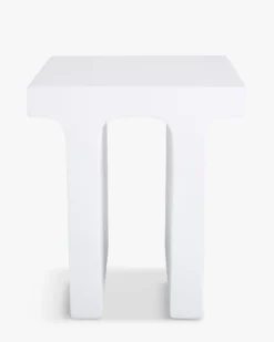 Table d'appoint intérieur/extérieur, Effet ciment blanc, H45 Ithaque