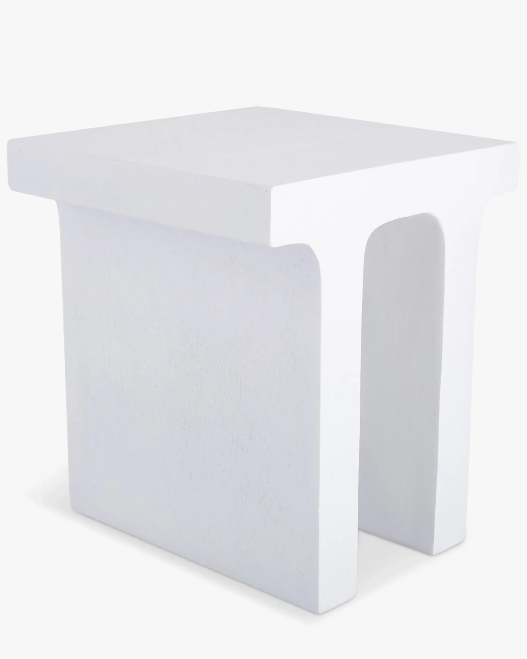 Table d'appoint intérieur/extérieur, Effet ciment blanc, H45 Ithaque