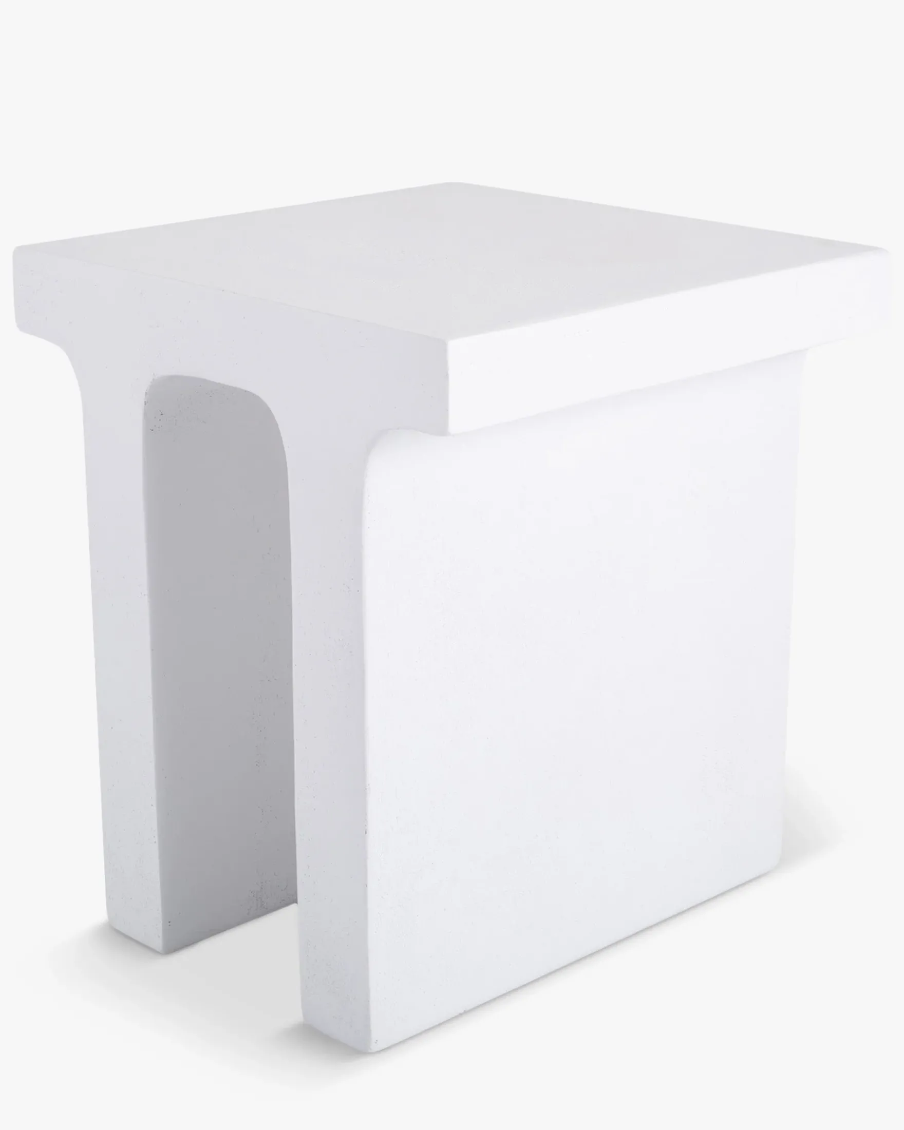 Table d'appoint intérieur/extérieur, Effet ciment blanc, H45 Ithaque