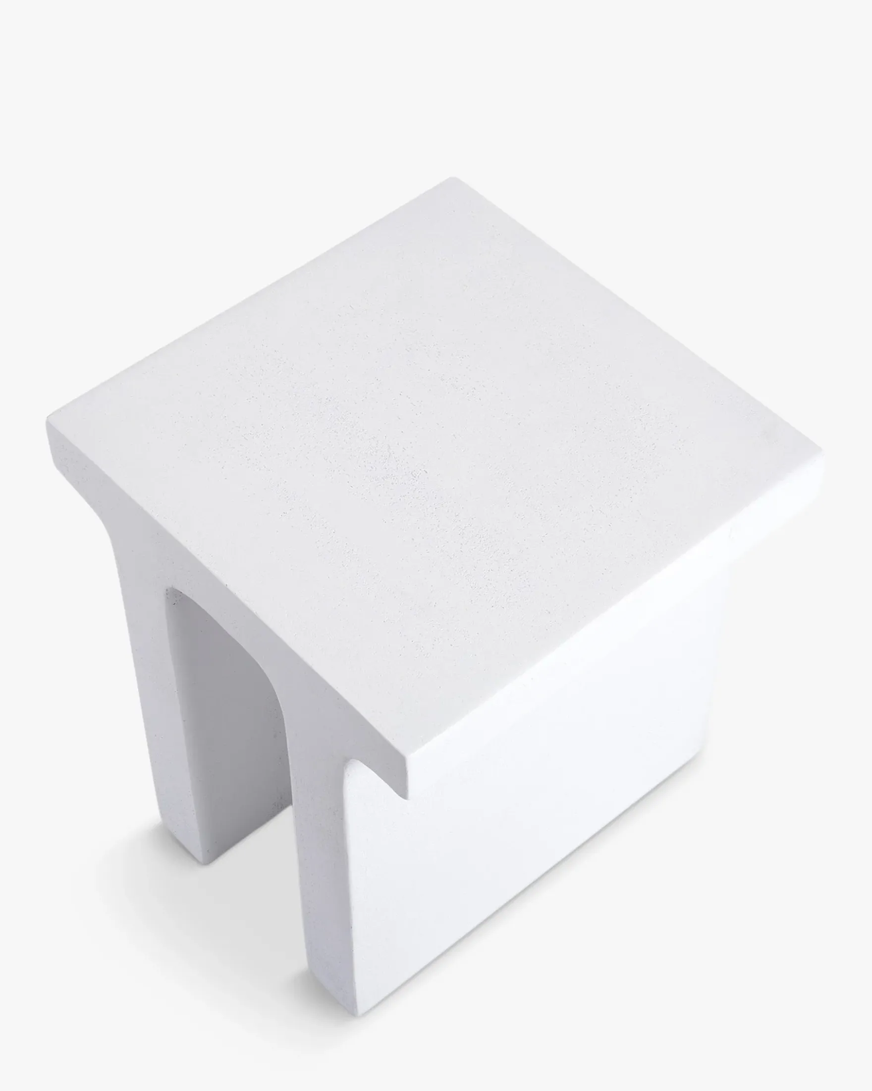 Table d'appoint intérieur/extérieur, Effet ciment blanc, H45 Ithaque