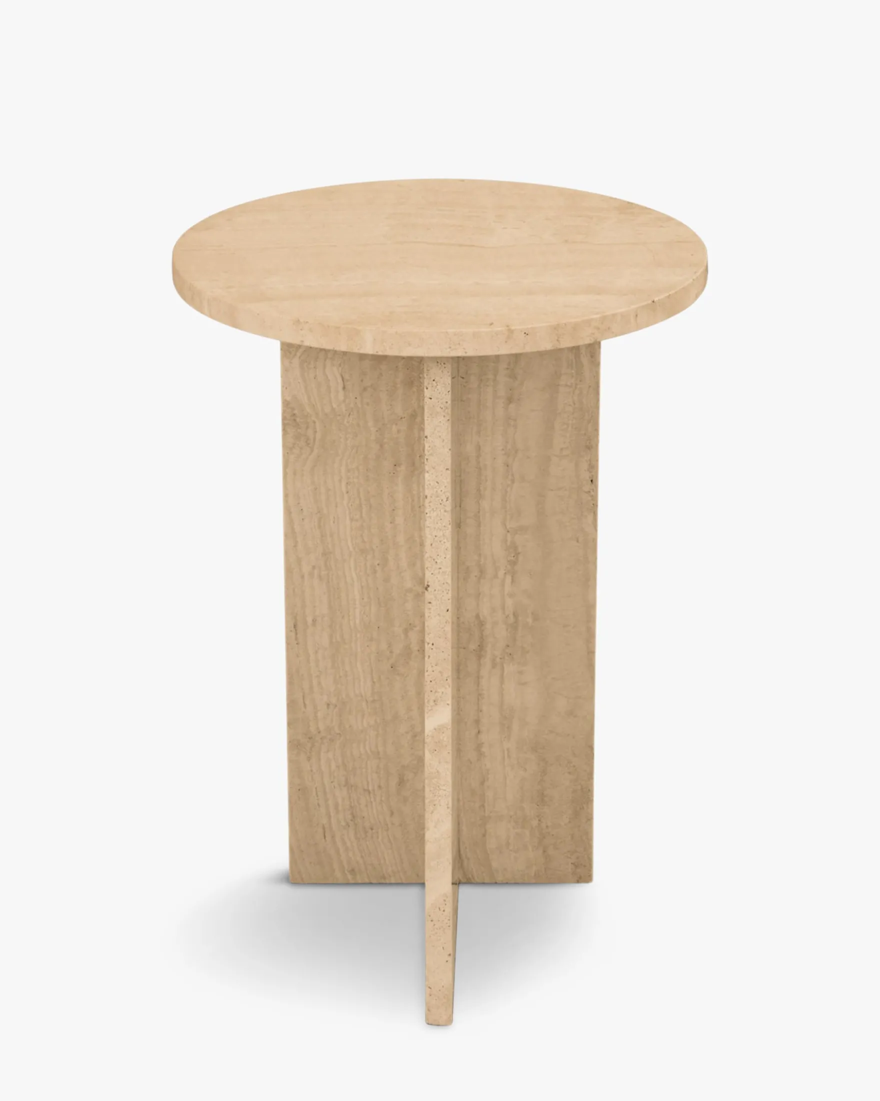 Table d'appoint, Pierre de travertin waterproof, H50 Emilio