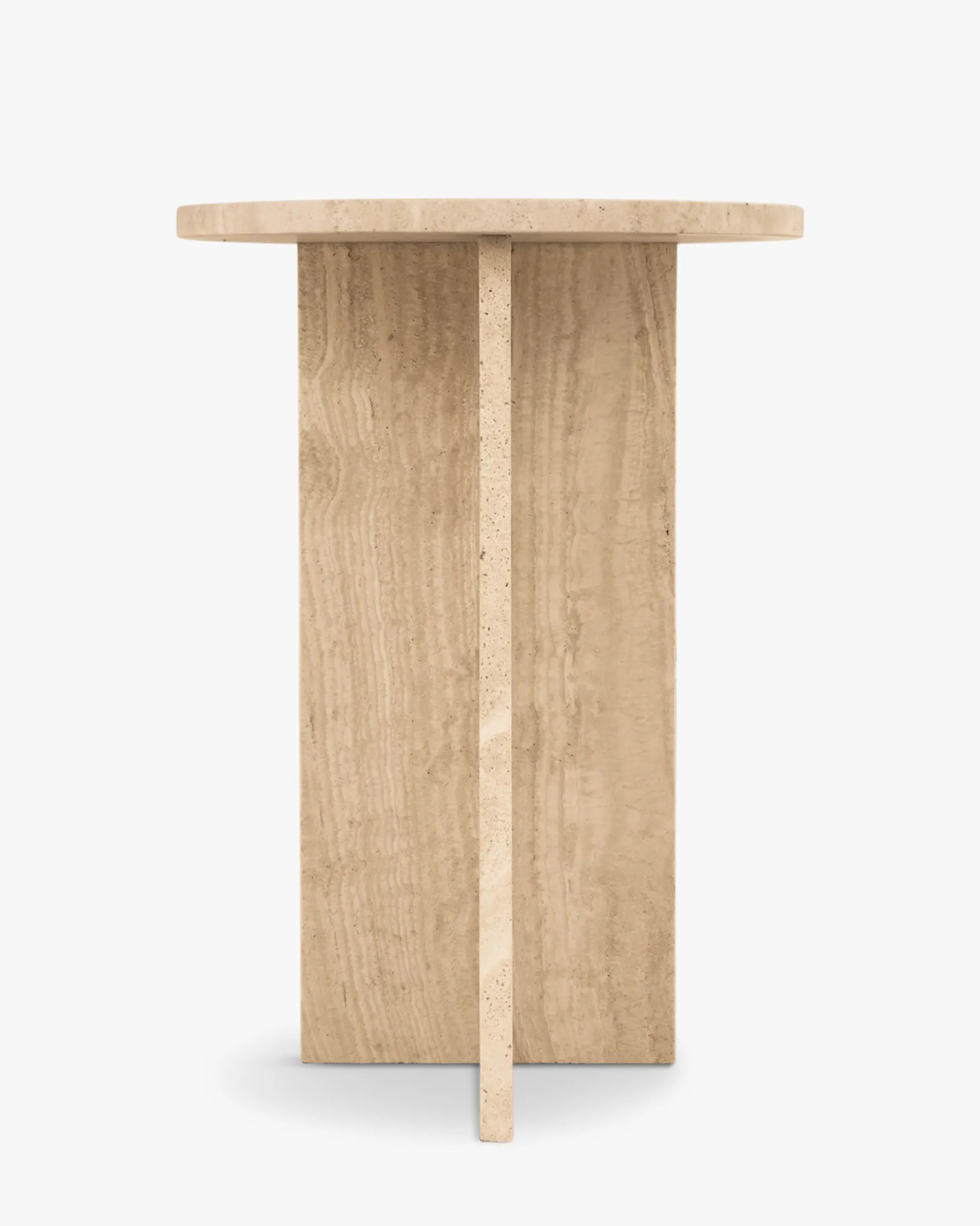Table d'appoint, Pierre de travertin waterproof, H50 Emilio