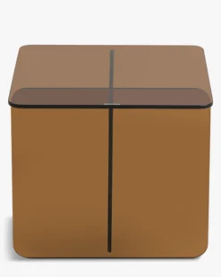 Table d'appoint, Verre transparent ambré, H50 Ambra