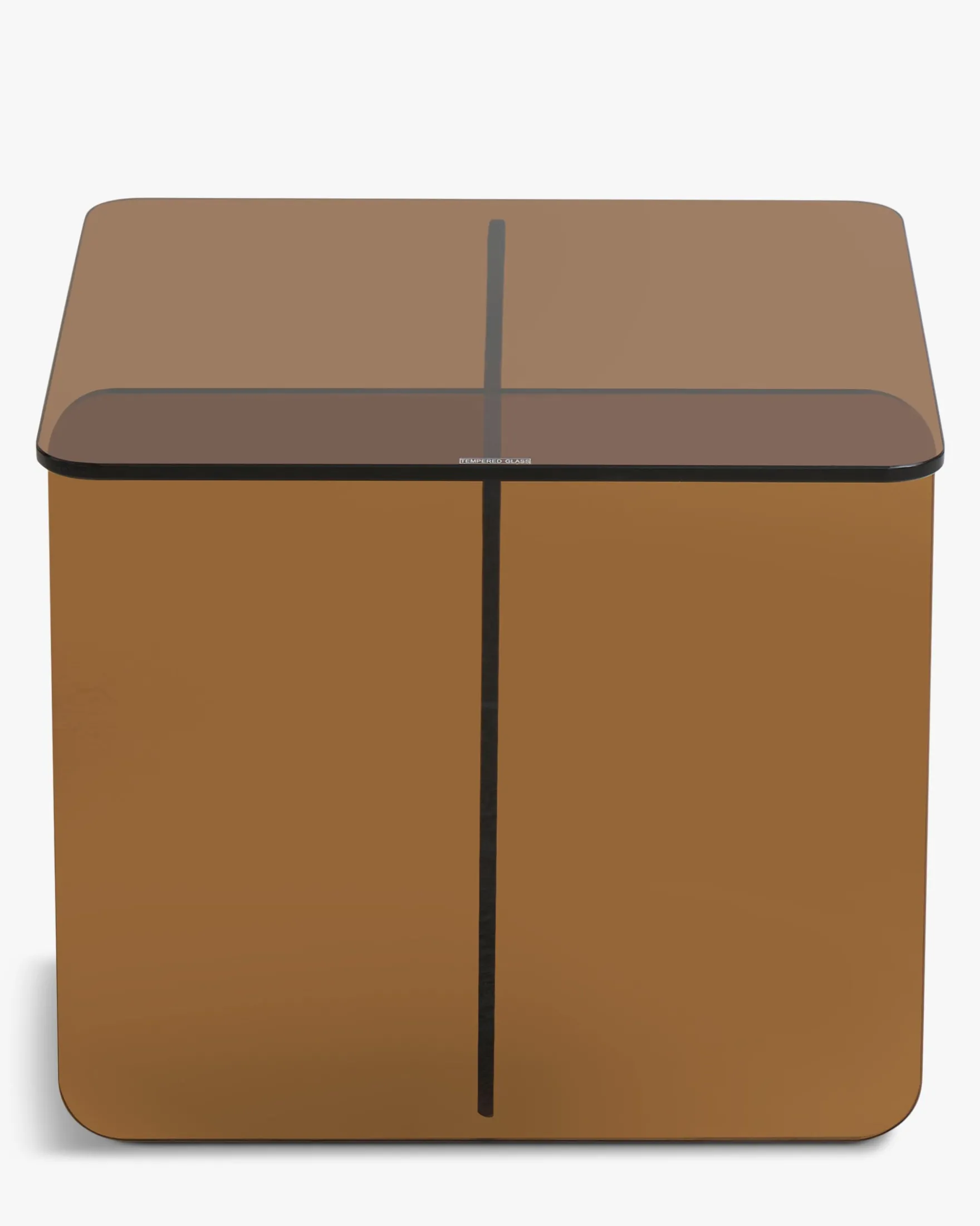Table d'appoint, Verre transparent ambré, H50 Ambra