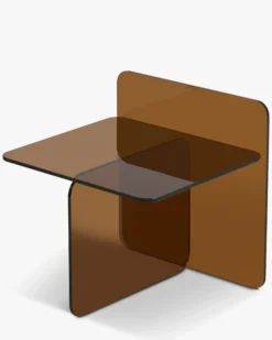 Table d'appoint, Verre transparent ambré, H50 Ambra