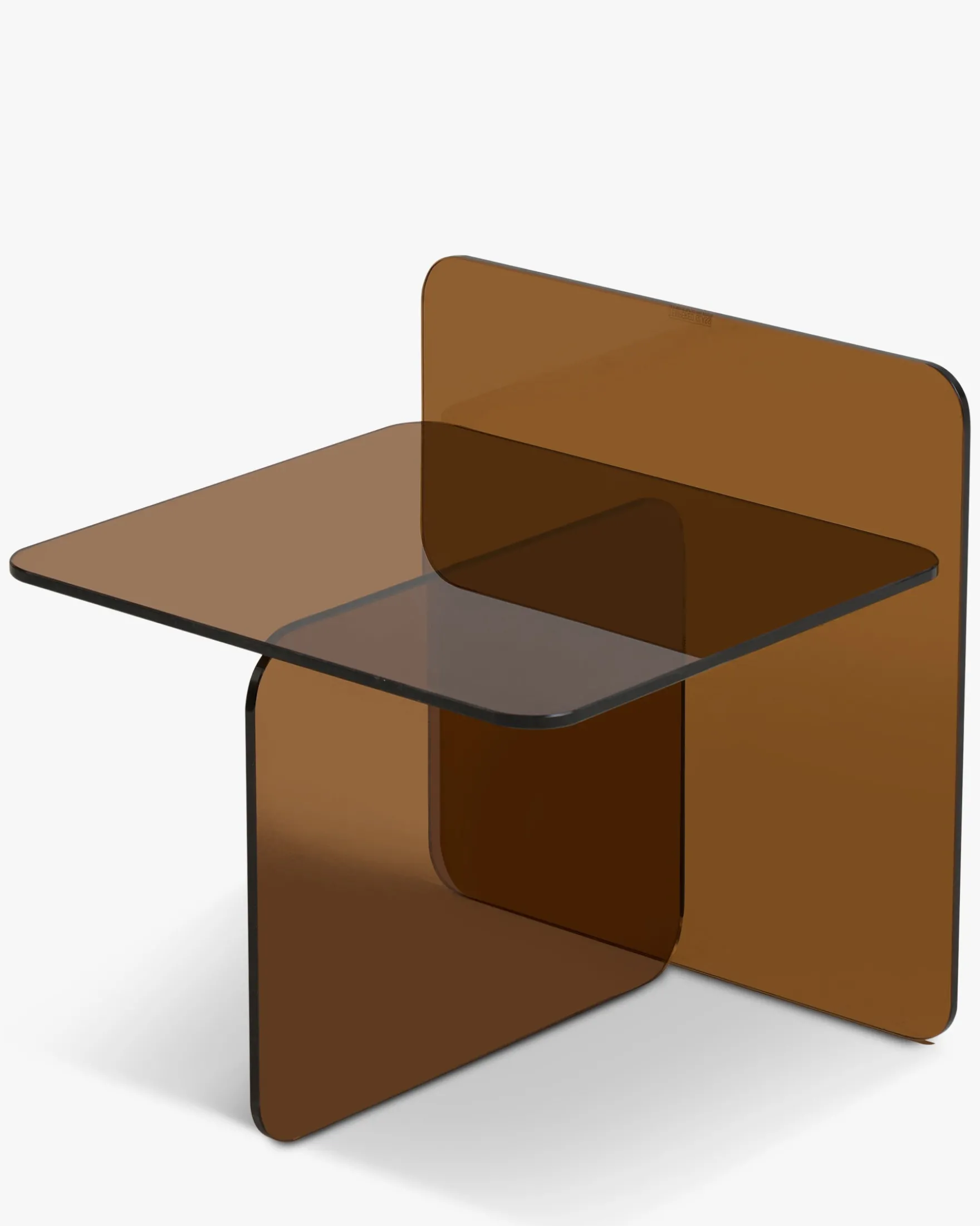 Table d'appoint, Verre transparent ambré, H50 Ambra