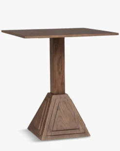 Table de bistrot, Bois de frêne teinté noyer, 70x70 Strata