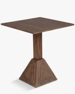 Table de bistrot, Bois de frêne teinté noyer, 70x70 Strata