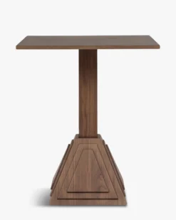 Table de bistrot, Bois de frêne teinté noyer, 70x70 Strata
