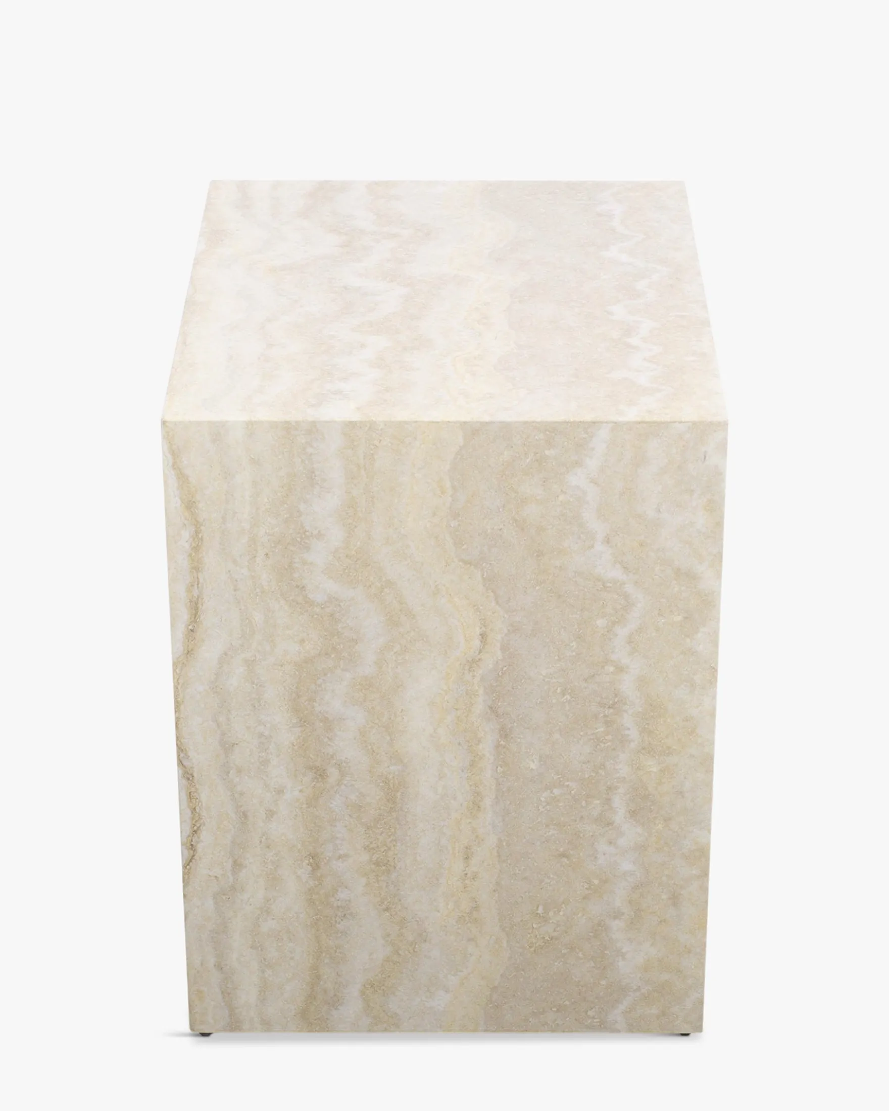 Table de chevet, Beige effet travertin, H50 Napoli