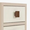 Table de chevet, Bois beige & Bois teinte noyer, H50,5 Archi