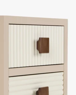 Table de chevet, Bois beige & Bois teinte noyer, H50,5 Archi