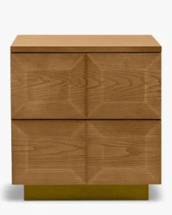 Table de chevet, Bois blond & bronze, H47 Stamford