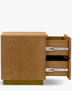 Table de chevet, Bois blond & bronze, H47 Stamford