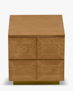 Table de chevet, Bois blond & bronze, H47 Stamford